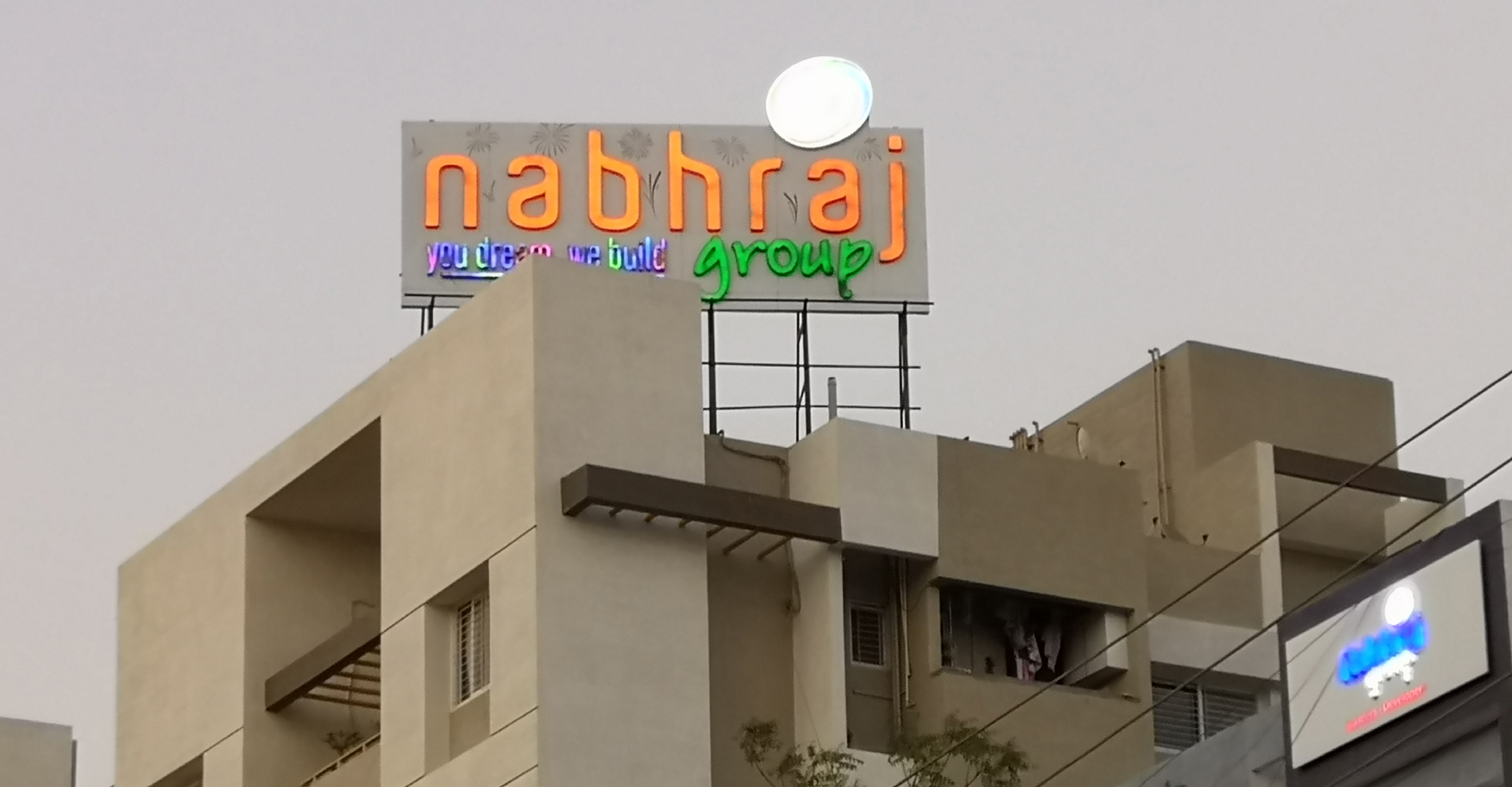 LED letters with ACP base Roof Top 